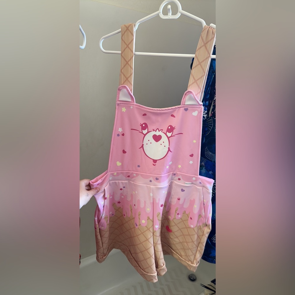 Care bear black milk overalls